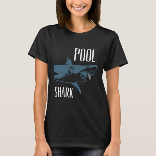 Exclusieve pool haai biljart Hustler T Shirt voor (Voorkant)