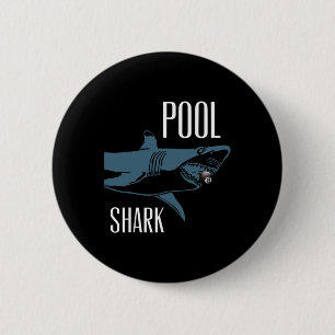 Exclusieve pool haai biljart Hustler T Shirt voor Ronde Button 5,7 Cm
