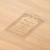 Exclusieve Quinceanera Hemels Goud Acryl Uitnodigingen (Laagn)