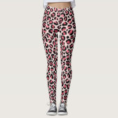 Exclusieve roze luipaard abstracte leggings (Voorkant)