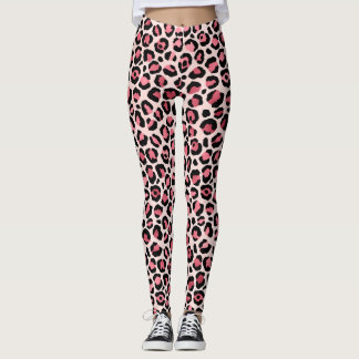 Exclusieve roze luipaard abstracte leggings