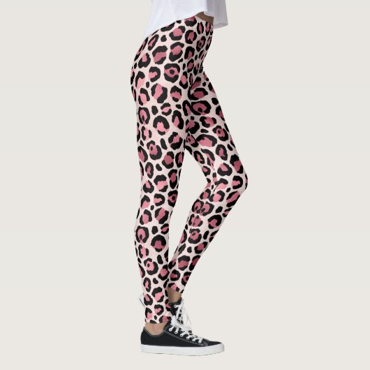 Exclusieve roze luipaard abstracte leggings (Rechts)