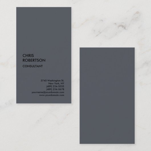 Exclusieve speciale grijs minimalistische unieke m visitekaartje (Voorkant / Achterkant)