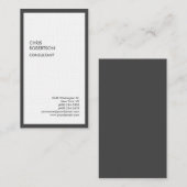 Exclusieve speciale grijze grens moderne linnen visitekaartje (Voorkant / Achterkant)