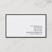 Exclusieve speciale Plain Black Border White Trend Visitekaartje (Achterkant)