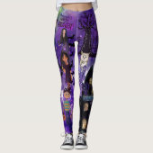 Exclusieve spookhuis Monster familie Leggings (Voorkant)