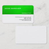 Exclusieve trendmatige, witte, groene streep, mode visitekaartje (Voorkant / Achterkant)