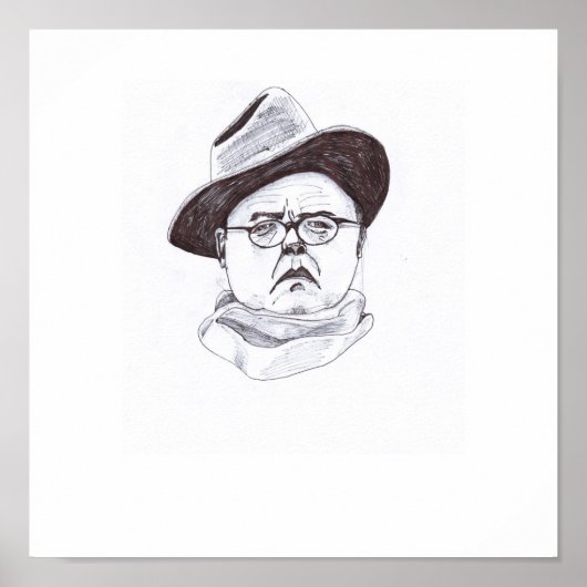 EXCLUSIEVE Truman Capote "in koude inkt" Poster (Voorkant)
