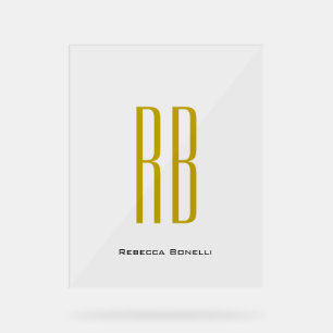 Exclusieve unieke gouden kleur monogram moderne na acryl bord