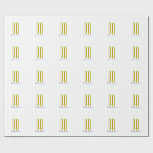 Exclusieve unieke gouden kleur monogram moderne na cadeaupapier