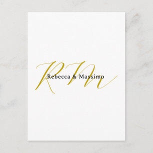 Exclusieve unieke gouden kleur monogram moderne na feestdagenkaart