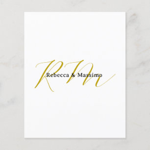 Exclusieve unieke gouden kleur monogram moderne na flyer