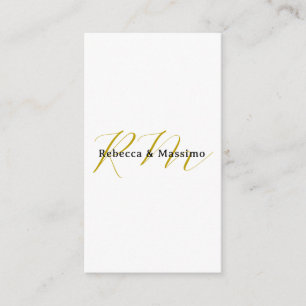 Exclusieve unieke gouden kleur monogram moderne na informatiekaartje