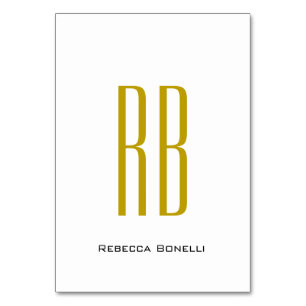 Exclusieve unieke gouden kleur monogram moderne na kaart