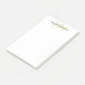 Exclusieve unieke gouden kleur monogram moderne na post-it® notes (Schuin)