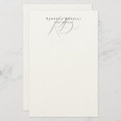 Exclusieve Unieke Monogram Profielnaam Briefpapier (Voorkant / Achterkant)