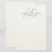 Exclusieve unieke monogram profielnaam briefpapier (Voorkant / Achterkant)