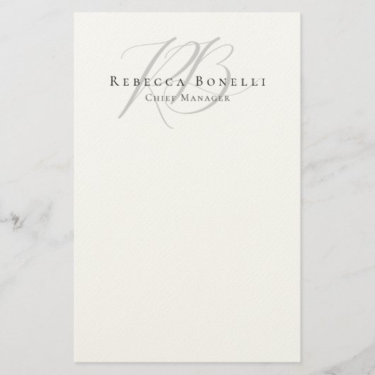 Exclusieve unieke monogram profielnaam briefpapier (Voorkant)