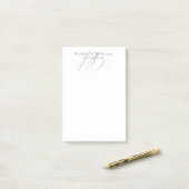 Exclusieve unieke monogram profielnaam post-it® notes (Op bureau)
