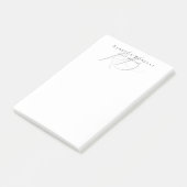 Exclusieve unieke monogram profielnaam post-it® notes (Schuin)