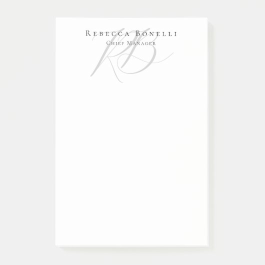 Exclusieve unieke monogram profielnaam post-it® notes (Voorkant)