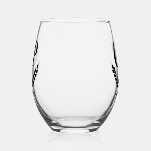 Exclusieve wijnglazen gepersonaliseerd met initial wijnglas zonder voet (Rechts)
