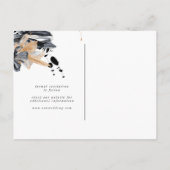 Exclusieve zwart gouden bloemen Save the date Briefkaart (Achterkant)