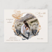Exclusieve zwart gouden bloemen Save the date Briefkaart (Voorkant)