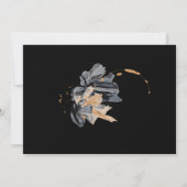 Exclusieve zwart gouden bloemen Save the date Kaart (Achterkant)