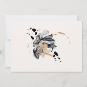 Exclusieve Zwarte Gouden Bloem Save The Date Kaart (Achterkant)