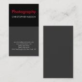 Exclusieve zwarte grijze fotografie visitekaartje (Voorkant / Achterkant)