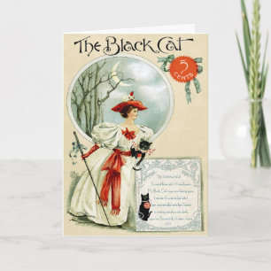 EXCLUSIEVE "ZWARTE KAT" ART NOUVEAU HALLOWEEN KAART