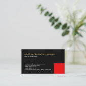 Exclusieve zwarte rode zwarte haarstaartlijst visitekaartje (Staand voorkant)