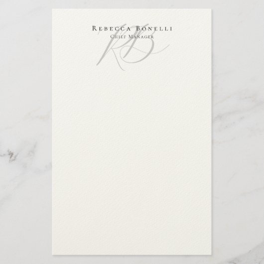 Exclusive Unique Monogram Profile Name Briefpapier (Voorkant)