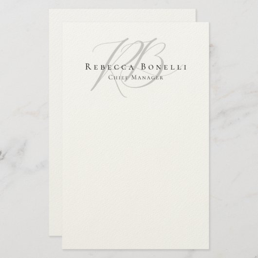 Exclusive Unique Monogram Profile Name Briefpapier (Voorkant / Achterkant)