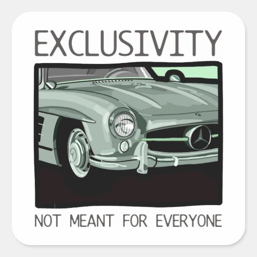 Exclusiviteit en rijkdom - oude Gullwing klassieke Vierkante Sticker (Voorkant)