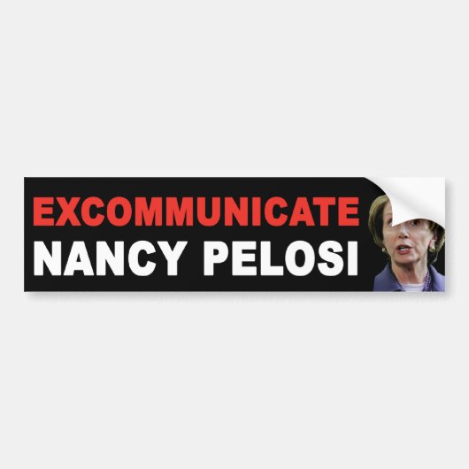 EXCOMMUNICEREN Nancy Pelosi Bumpersticker (Voorkant)