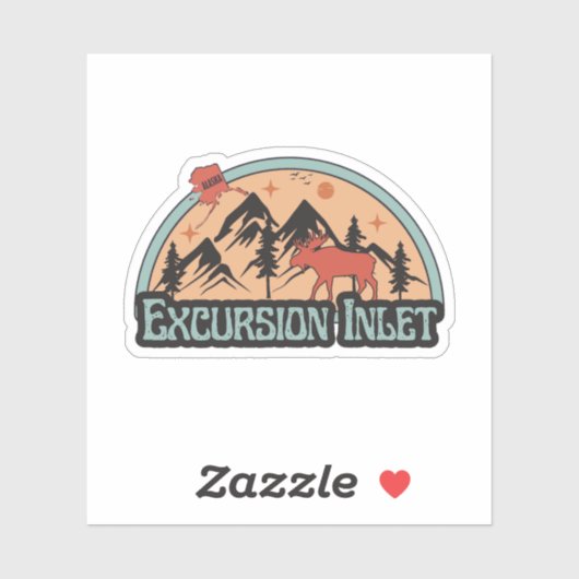 Excursie Inlet, Alaska Sticker (Vel)