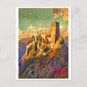 Excursies in de Elzas, Frankrijk, oldtimers Briefkaart