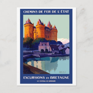Excursies naar Bretagne, Frankrijk, kasteel de Com Briefkaart