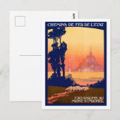Excursies naar St. Michel, Frankrijk, vintage-reiz Briefkaart (Voorkant / Achterkant)