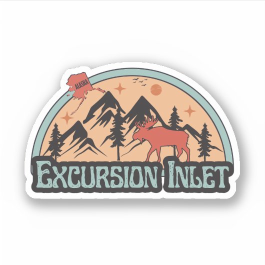 Excursion Inlet, Alaska Sticker (Voorkant)