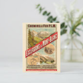 Excursions au Mont-Blanc Vintage Poster 1889 Briefkaart (Staand voorkant)