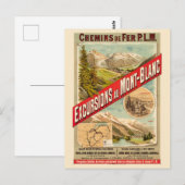 Excursions au Mont-Blanc Vintage Poster 1889 Briefkaart (Voorkant / Achterkant)