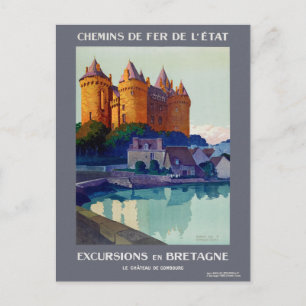 Excursions en Bretagne France Vintage Poster 1923 Briefkaart