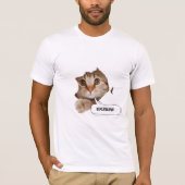  Excuse Me? – Funny Cat Ripped Paper T-Shirt (Voorkant)