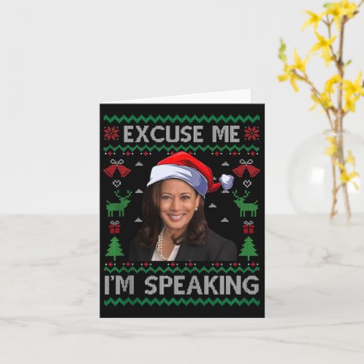 Excuseer me, ik spreek lelijke Kerst Kamala Harri Kaart (Gele Bloem)