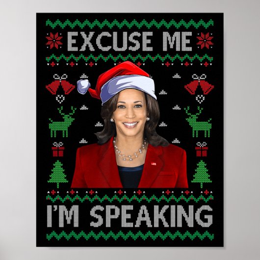 Excuseer me, ik spreek lelijke Kerst Kamala Harri Poster (Voorkant)
