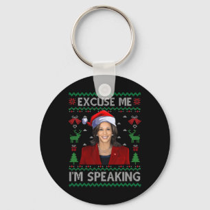 Excuseer me, ik spreek lelijke Kerst Kamala Harri Sleutelhanger