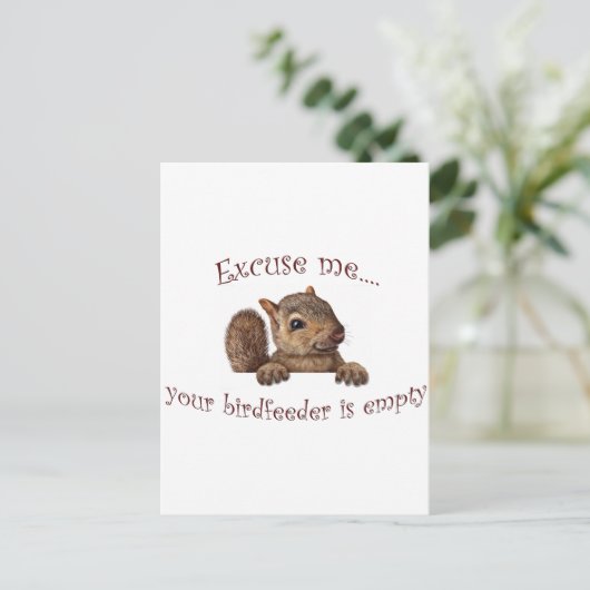 Excuseer me...je geboorte is leeg briefkaart (Staand voorkant)